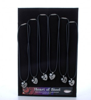 Dark Love - Pendant with stainless steel inlays 24 Pcs. 