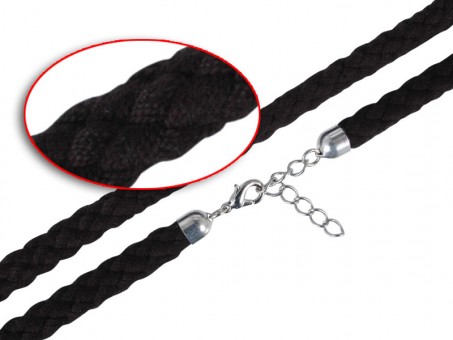 twisted cotton necklace black 42 cm 8,0mm 