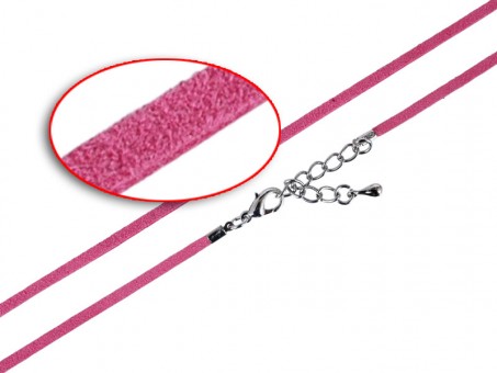nature Leather necklace pink 45 cm 3,0mm - 24 pcs 