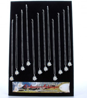 Medaglione stella alpina con collana - 24 pezzi/conf 