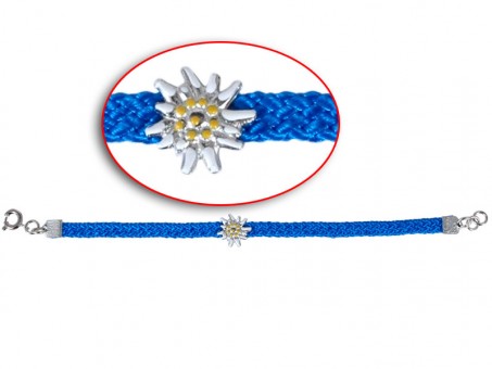 Edelweiss bracelet for children. Hand painted. Blue 
