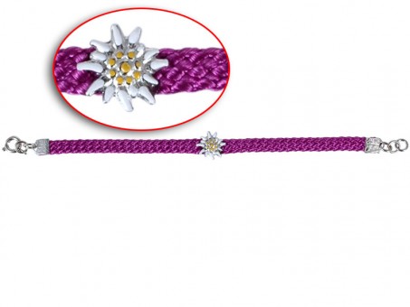 Edelweiss bracelet for children. Hand painted. Purple 