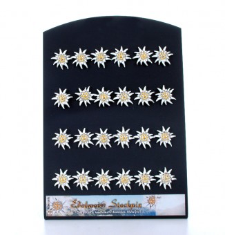 Painted Edelweiss pin size big 24 pcs. 