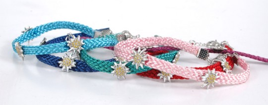 Hand painted Bracelet for women with 3 Edelweiss - 24 pcs 