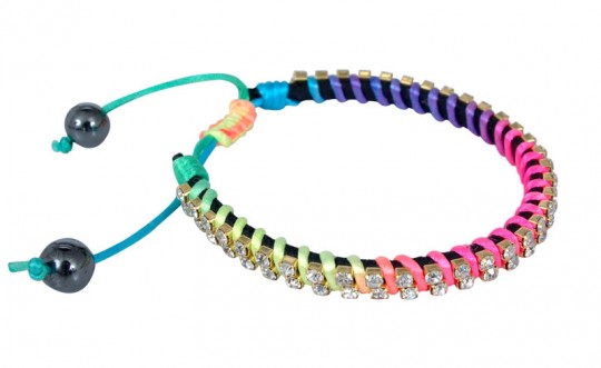 Sorted rainbow bracelet with genuine Cubic Zirconia 24 pcs 