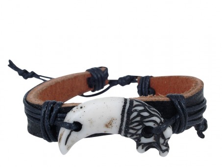 Leather bracelet with eagle claws. Packing: 36 pcs 