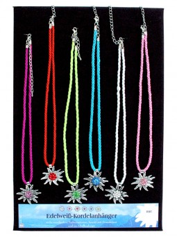 Edelweiss cord pendant multicolored Packing: 24 pcs 