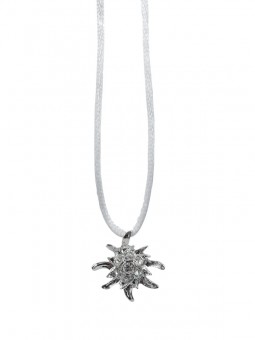 Alpin flower necklace white with Swarovski stones 6 pieces 