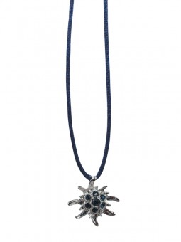 Alpin flower necklace blue with Swarovski stones 6 pieces 