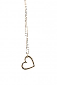 Heart Pendant goldplated with 42 cm. Necklace.. 6 Pcs 