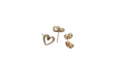 Heart Earrings gold plated 6 Pair 