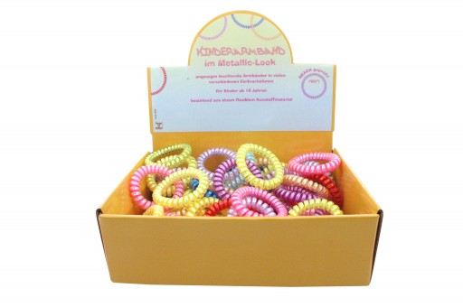 Children's bracelet in metalic design pack 100 pieces 