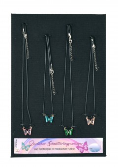 Glass crystal butterfly pendant 24 pieces assorted 