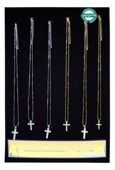 Stylish rhinestone cross necklaces 24 pieces assorted 
