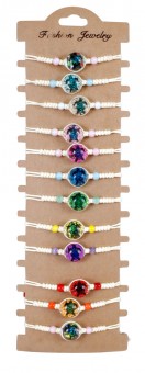 Rainbow Turtles Glass Bracelet 36 pcs 