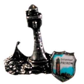 Hat pin: lighthouse with small coat of arms. 