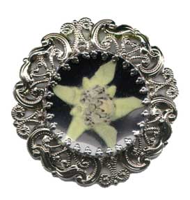 Broche Edelweiss 25mm forme traditionnelle. 