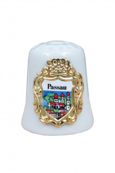 Souvenir thimble with coat of arms. Gold-plated. 12 Pcs. 