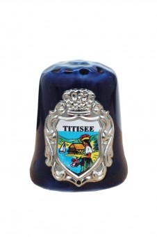 Porzellan-Fingerhut Kobaltblau,mit Wappen, VE: 12 Stück 