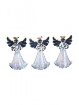 Glass angel in a sparkling white dress. 24 Pcs. 
