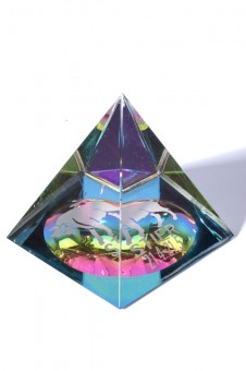 Glass Pyramide with Sign of Zodiak Taurus 