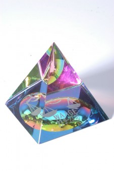 Glas Pyramide with Sign of Zodiak Libra 