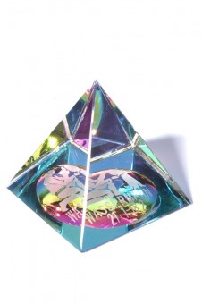Glass Pyramide with Sign of Zodiak Aquarius 