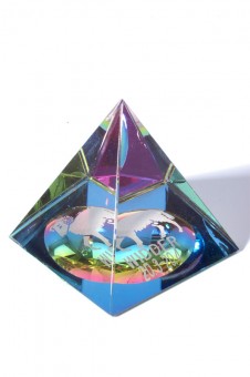 Glass Pyramide with Sign of Zodiak Aries 