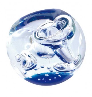 Grande sulfure porte-plume, bleue avec des bulles. 