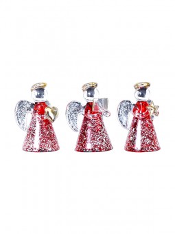 Glass- Xmas angel with red dress.  36 Pcs assorted. 