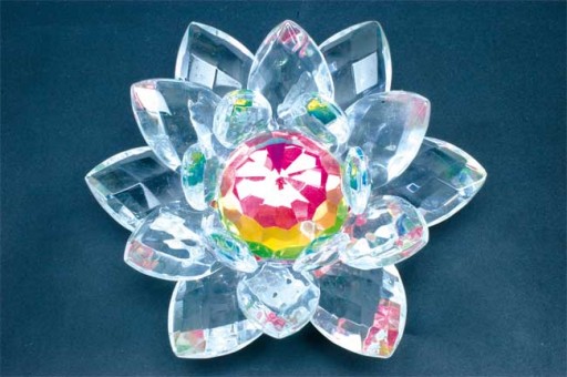 Glücks-Lotusblüte groß aus Bleikristall   VE: 6 Stück 