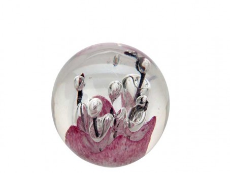 Traum-Glas-Kugel mini-weiß-rosa Skulpture große Blasen 