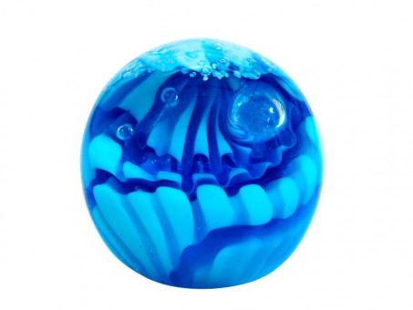 Traum-Kugel mini, blau-weiß Welle, leuchtet im Dunkeln 