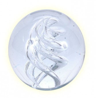 Traum-Glas-Kugel mini - Klar mit großer Spirale 