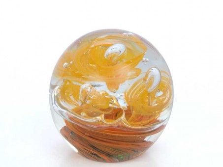 Palla di vetro mini, arancione girato in una bolla 