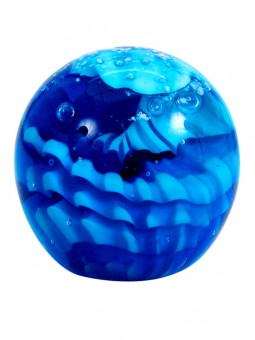 Traum-Kugel medium, weiß-blaue Welle, leuchtet im Dunkeln 