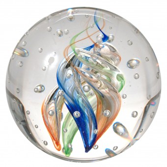 Sfera in vetro - grande- con spirale in diversi colori 