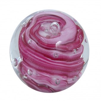 Dream Glass ball big, purple-white flower whit big bubble 