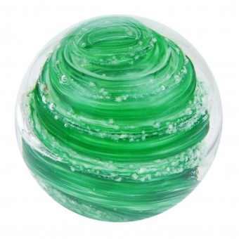 Traum-Glas-Kugel groß, grüne spirale 