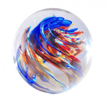 Dream glass ball large, colorful swirl with oil effect 