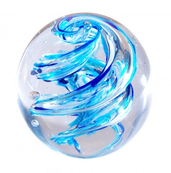 Dream glass ball large, ice swirl with oil effect 