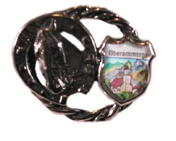 Hutnadel Pferd im Hufeisen mit Wappen 