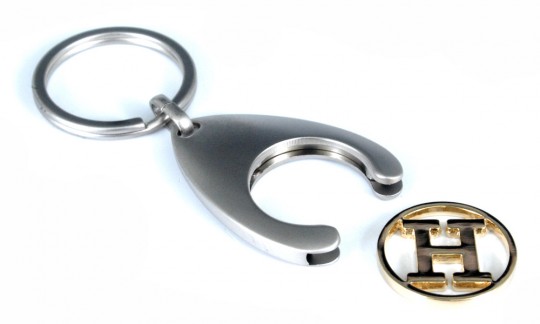 Porte-clés avec initial sur un jeton - "H" 