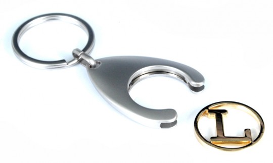 Porte-clés avec initial sur un jeton - "L" 