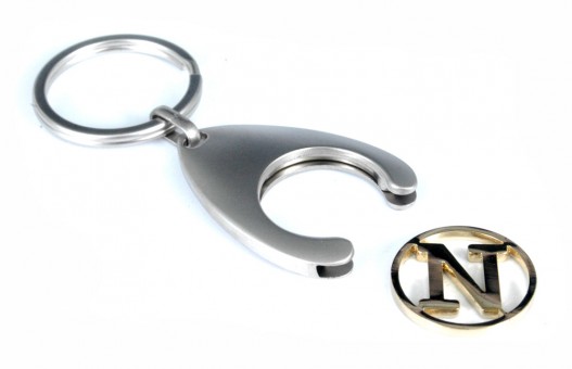 Porte-clés avec initial sur un jeton - "N" 