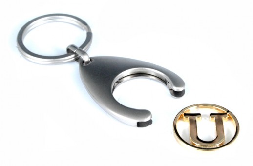 Porte-clés avec initial sur un jeton - "U" 