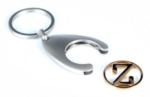 Porte-clés avec initial sur un jeton - "Z" 