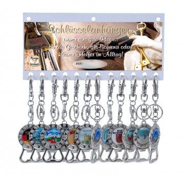 Metal key chain with bottle opener and your logo. 24 Pcs. 