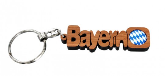 Olivenholzschlüsselanhänger BAYERN mit Bild VE: 24 Stk. 