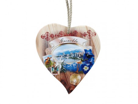 Wooden heart middle Alpine style VE: 24 piece 